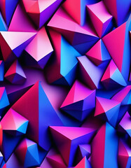 Vibrant 3D Abstract Geometric Background with Neon Gradient Colors