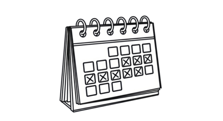 Isolated conceptual calendar for planning, deadline, schedule, and event organization