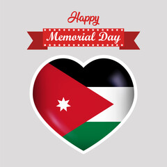 Happy Memorial Day Jordan Flag Heart Banner