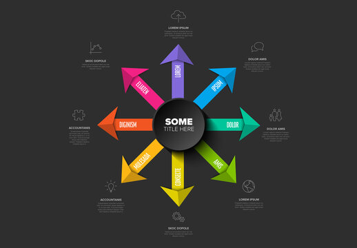 Colorful Arrows Infographic Template with Central Title and Icons