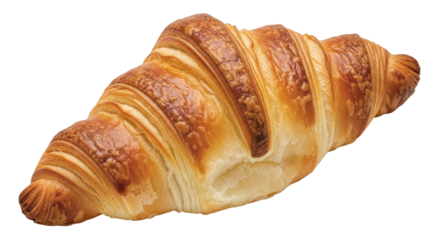 Isolated croissant pastry, fresh baked bread, golden brown and flaky deliciousness, food item