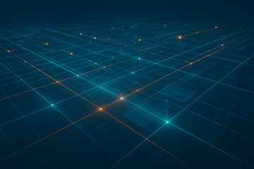Obraz premium Abstract futuristic network concept with glowing lines and data points.