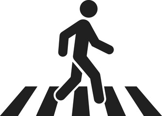 Pedestrian crossing symbol walking person icon on white background vector illustration