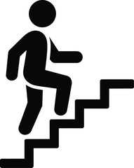 Person Climbing Stairs Icon illustration vector