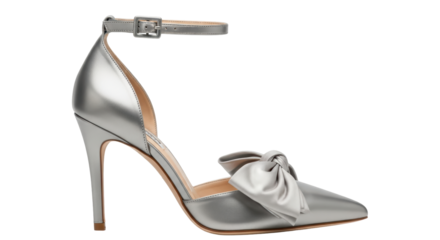Isolated Silver high heel shoe