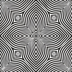 Obraz premium Illusion seamless pattern. Repeating psychedelic pattern with geometric shapes and optical illusion with distorted effect.