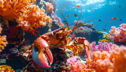 Lobster amidst reef beauty
