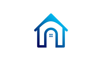 House with arch door design vector