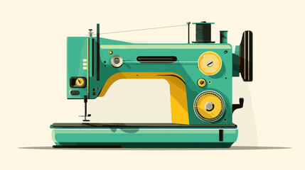 Sewing Machine Icon in Minimalist Style, Vector Illustration for Design and Crafting Projects