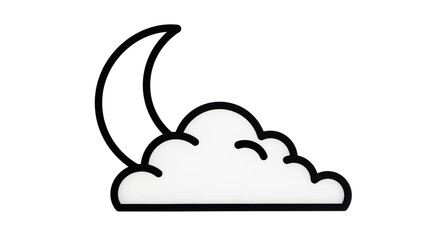 Isolated Moon and Cloud