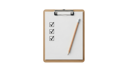 Isolated Checklist with Pencil