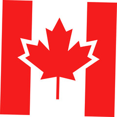 Fototapeta premium Minimalist Canada Flag Vector with Maple Leaf Design, Canada Flag Vector, Red and White Flag Art, Maple Leaf Icon
