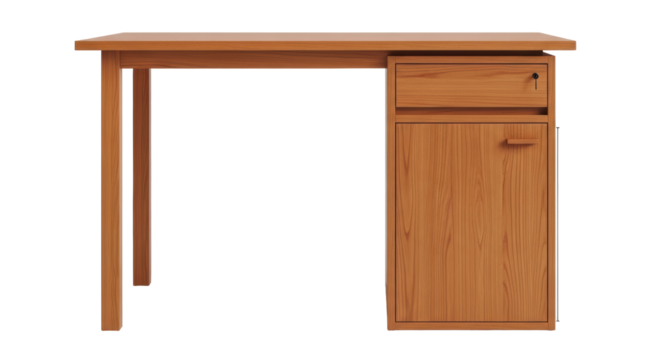 Isolated Wooden Desk