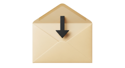 Isolated Download Envelope Icon, 3D Render