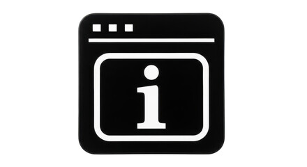 Isolated Information Icon on Black Square