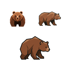Obraz premium Simple geometric bear vector logo design
