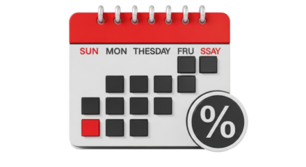Isolated sale date calendar promotion, special offer deadline, retail time frame reminder
