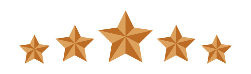 Five stars rate icon. Customer product rating review flat icon. Customer review with five stars. Service satisfaction, quality, rate vector illustration 