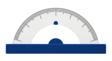 Isolated protractor used to measure angles, education, geometry, school, math class