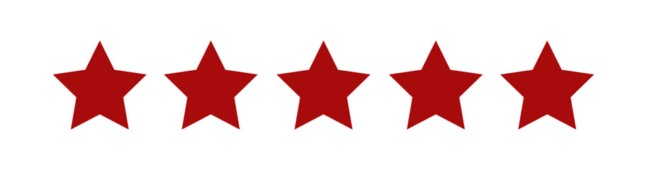 Five stars rate icon. Customer product rating review flat icon. Customer review with five stars. Service satisfaction, quality, rate vector illustration 