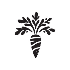 2d carrot logo with white background