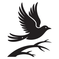 Obraz premium Vector illustration of colorful birds perched on branches, suitable for nature, wildlife, and decoration projects.