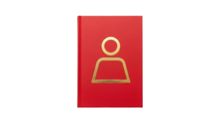 Isolated Red Book with Person Icon