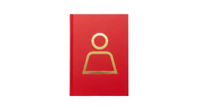 Isolated Red Book with Person Icon