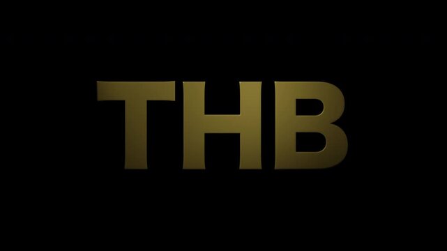 Realistic golden alphabet "THB", alpha channel