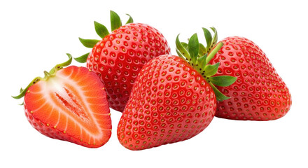 Isolated Fresh Strawberries