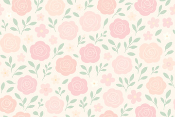 vector seamless pattern with flowers