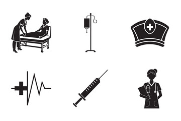 Essential Registered Nurse Silhouette Vector Bundle
