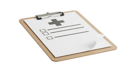 Isolated Medical Chart on Clipboard