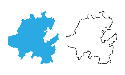 Fototapeta premium Map of Hidalgo, a state of Mexico. Map with detailed outlines and blue silhouettes