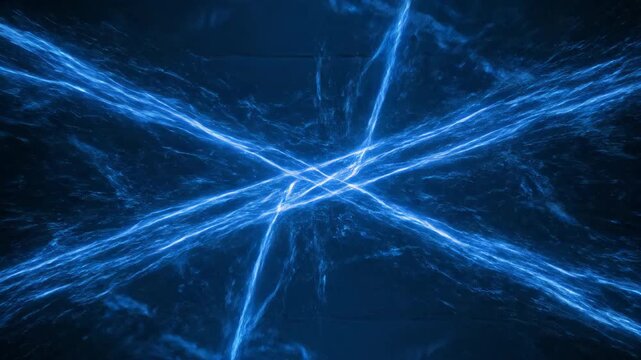 Abstract glowing blue streaks rapidly move and interlace, forming a high-energy and seamlessly looping technological background vibrant, web background, technology