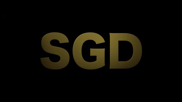 Realistic golden alphabet "SGD", alpha channel