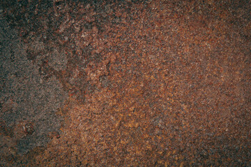 Rust on iron sheet, background and texture area for text.