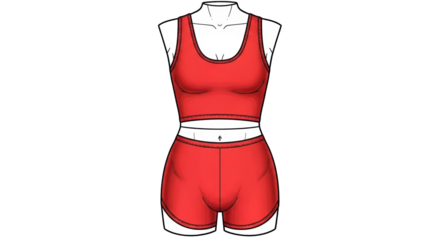 Isolated Red Sports Outfit