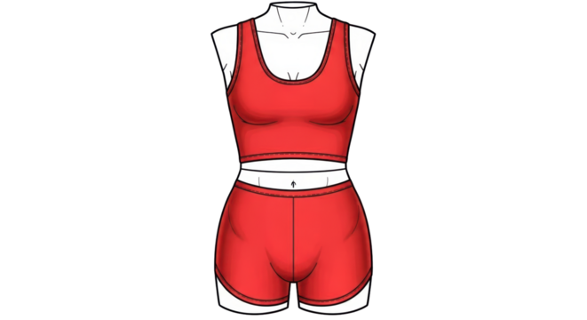 Isolated Red Sports Outfit