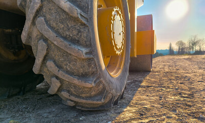 Construction machinery at the construction site. Machines for building and repairing outdoors. © Liubou