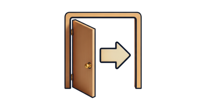 Isolated Exit Door Symbol