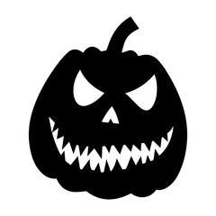 Halloween pumpkin silhouette vector illustration white background 3