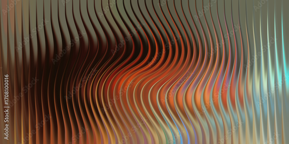 Poster abstract wavy background with vertical lines and warm colors