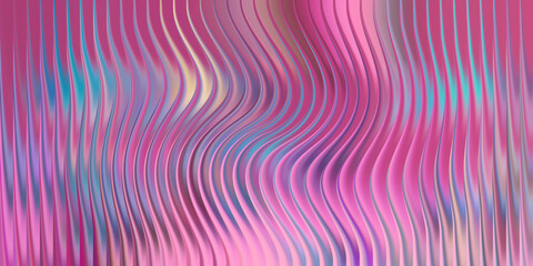 Abstract pink wavy textured background with iridescent highlights