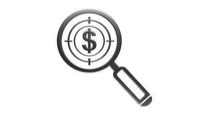 Isolated Magnifying Glass with Dollar Sign