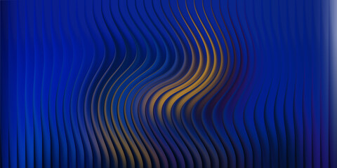 Abstract wavy lines in vibrant blue with yellow and purple accents