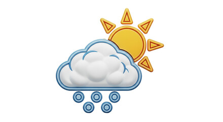 Isolated Weather Icon with Sun and Rain Cloud for a Partly Rainy Weather Forecast