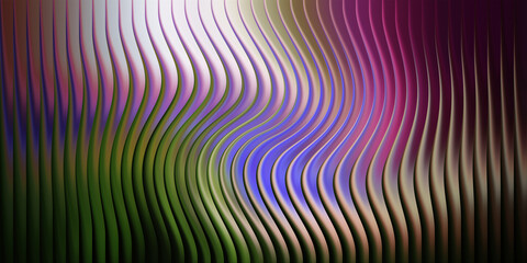 Abstract wavy lines background with purple and green hues