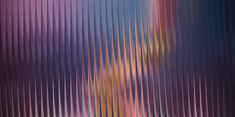 Abstract background with vertical pleats and colorful light reflections