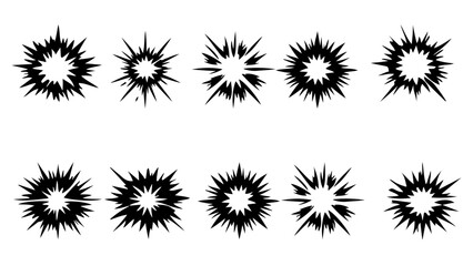 Boom explosive motion line element set. Vector icon set © MR.AK